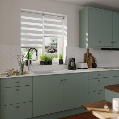 GoodHome Keston Store Enrouleur Jour/Nuit sans perçage cassé 80 x 180 cm