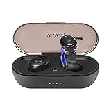 Wireless Earbusds Bluetooth 5.0 Bluetooth Headphones 5-8 Hours Playtime IPX5 Waterproof TWS Stereo Headphones in-Ear Built-in Mic Headset Premium Sound with Deep Bass for Sport Black