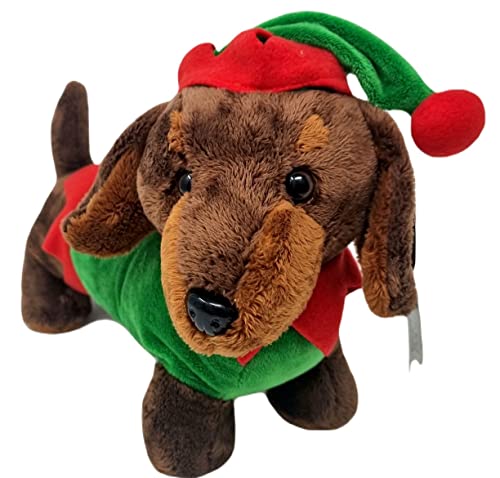 Elf Weiner Sausage Dog Festive Plush Soft Toy 12