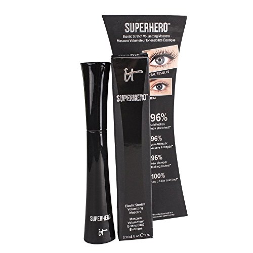 IT Cosmetics Superhero Elastic Stretch Volumizing Mascara, Super Black, .30 fl oz