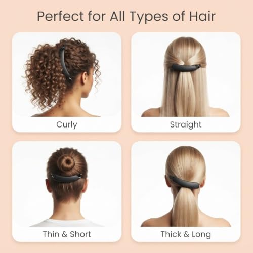Image of Glaze Glossy Finish Curved Claw Hair Clips for Women & Girls | Strong Grip Non-Slip Hair Jaw Clips for Thick, Thin & Curly Hair | Everyday Styling Accessories | Black, Pack of 3 (medium)