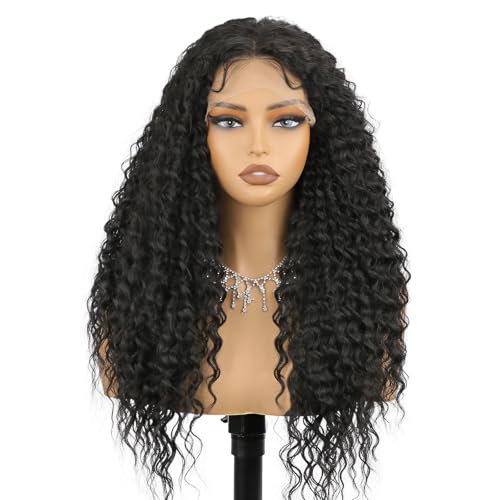 13x4 Black Synthetic Lace Front Wigs for Women 24 inch