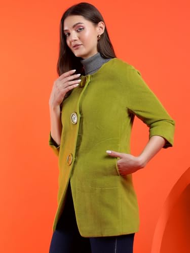 Image of KOTTY Womens Cotton Blend Standard Length Elegant Style Coat - Classic Style with Modern Detailing