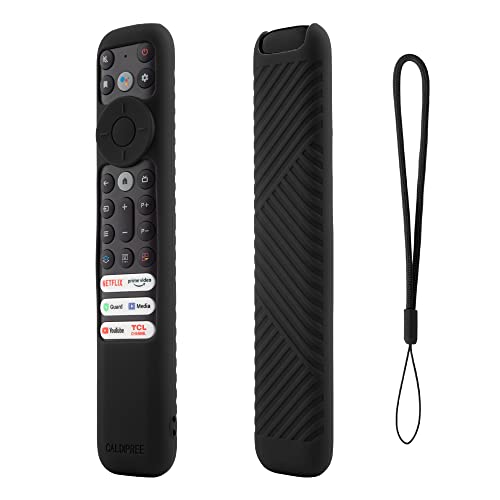 Image of Silicone Remote Cover Case Pouch Sleeve Compatible for TCL iFFALCON Smart LED TV Remote Cover with Loop [Remote NOT Included] (Black)