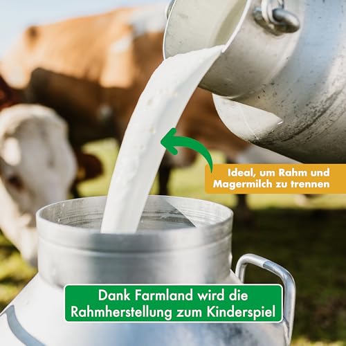 Foto von Milky Milchzentrifuge FJ 85 HAP - Hochwertige Milchzentrifuge handbetrieben - Milch Separator für 85 Liter Milch pro Stunde - Milchzentrifuge Separator mit einstellbarer Rahmdicke