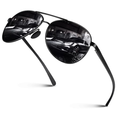 CGID Sunglasses Polarized for Men and Women Classic Metal Pilot Sun Glasses Dark Shades 100% UV400 Protection for Driving M180