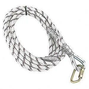 A&BG 10.5mm Polyamide Kernmantal Nylon Climbing Rope Work Position Lanyard Rope with Safety Hook Screw Lock