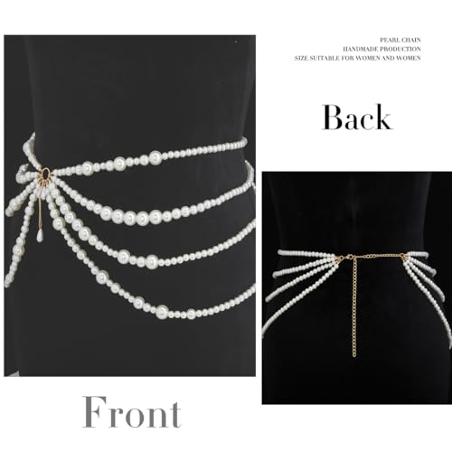 Pearl Waist Chain Pearls Body Jewelry Belly Body Chain Dress Pearl Belt Summer Beach Body Accessories3