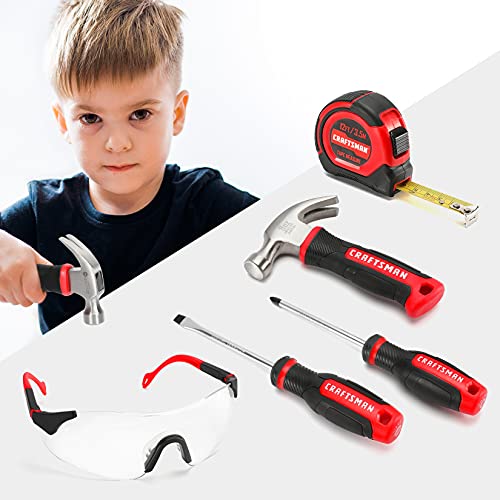 Craftsman 5-Piece Kids Junior Tool Set, Real Tools & Accessories For Boys & Girls, Age 8+