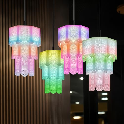 Image of iSANMATE High Speed PETG Clear Glitter Filament 1.75 mm, 4 Colours PETG Transparent Gradient Filament, Dimensional Accuracy + /- 0.02 mm, 250 g /Spool x 4, Transparent Rainbow Filament for 3D Printers