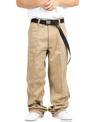 FB County 50/50 Mens Baggy Pants - Loose Fit, Durable & Soft Poly-Cotton Twill, Wide Leg Pants for Men Streetwear