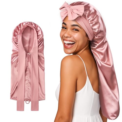 Umisleep Silk Bonnet for Sleeping Women, 22 Momme Mulberry Real Silk, Long Hair Bonnet for Braids...