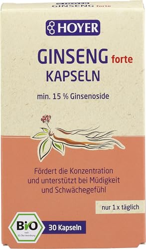 HOYER Ginseng Kapseln BIO 30 Kapseln