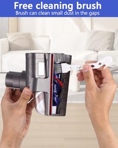 Zaxiva Mini Turbinendüse für Dyson V7 / V8 / V10 / V11 / V15 Staubsauger,Elektrische Matratzenbürste Kompatibel für Kurzflorige Teppiche und Hartböden,Ideal für die Reinigung von Matratzen Grau