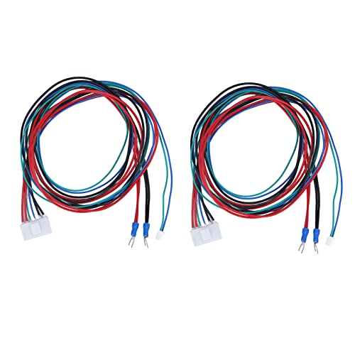 Telituny 3D Printer Heated Bed Cable, Pack of 2 90 cm Improved Hot Bed Line Replacement Cable for 3D Printer, Heated Bed