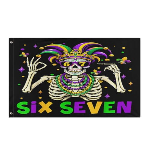 Six Seven Bruh 67 Mardi Party Outfit Flags-3x5FT- Double layer Flag Banner Tapestry for Garden Room Garden Outdoor Boat Decor