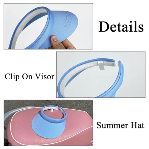 Image of Sun Visor Hats Women Wide Brim Adjustable Clip On Visors Beach Men Hat