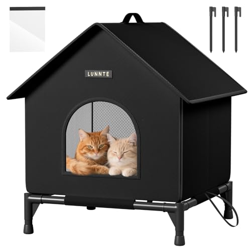 Katzenhaus Outdoor, Katzenhöhle für Draußen, Katzenhaus Für Draußen Winterfest Wasserdicht, Welpenhütte im Freien, Mit abnehmbarem Transparentem Vorhang (XL, Schwarz) Katzenhaus Outdoor, Katzenhöhle für Draußen, Katzenhaus Für Draußen Winterfest Wasserdicht, Welpenhütte im Freien, Mit abnehmbarem Transparentem Vorhang (XL, Schwarz)