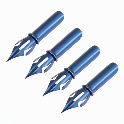 Chinflly Dip Pen Replacements, Steel Fountain Calligraphy Nibs, 4Pcs