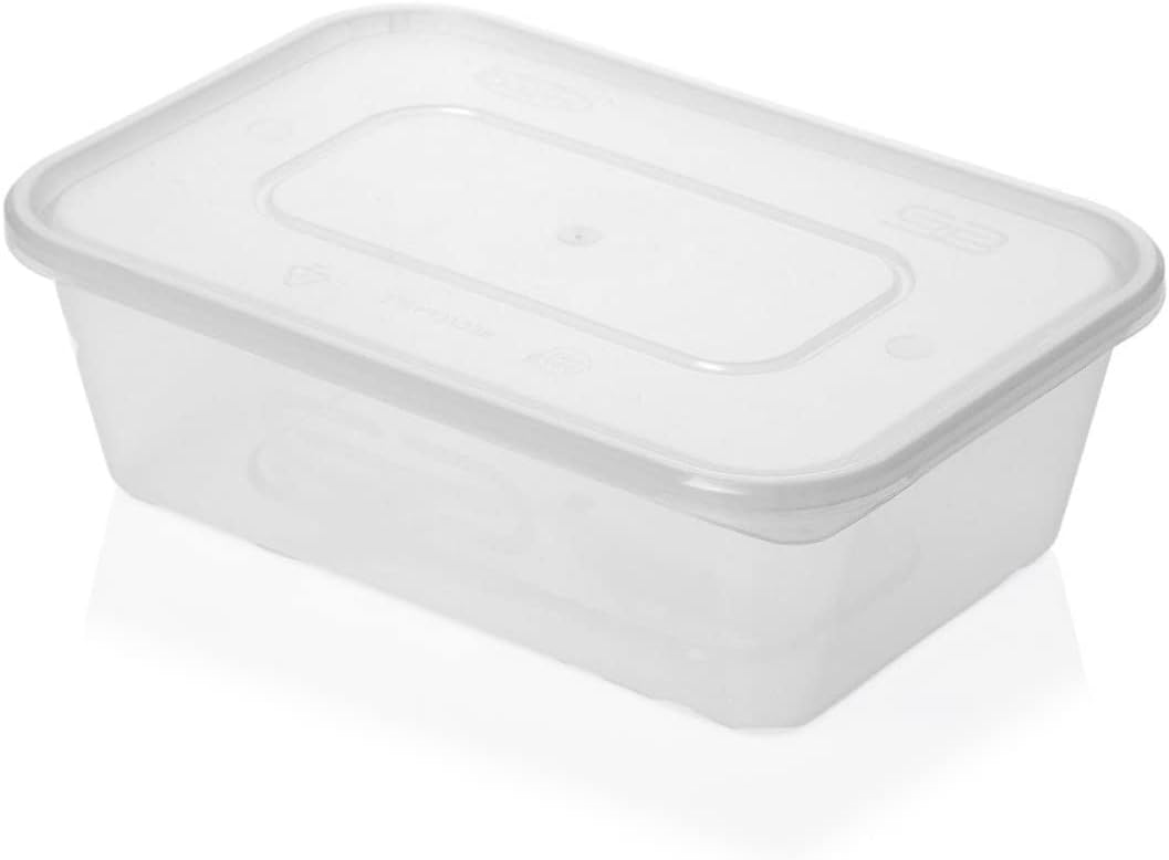 650ml Microwave Plastic Heavy Duty SATCO Containers + Lids x 25