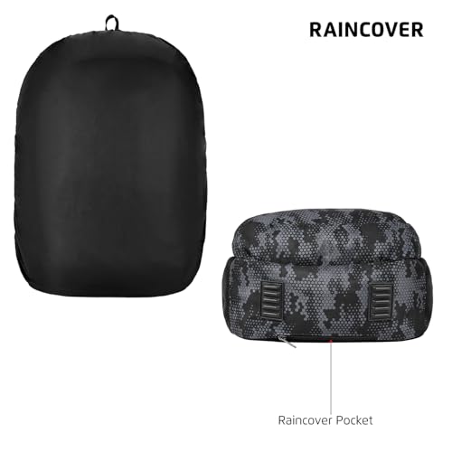 Image of Safari Omega Plus Casual Laptop Backpack, 2 compartments, Raincover, Organizer, Full body print, Bottle holder, Front pockets Softline (Black)