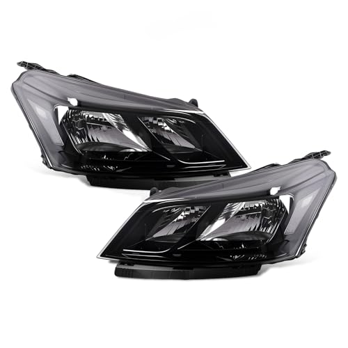 Jecoupoon Pair Left Right Side Halogen Headlight Assembly Compatible with Traverse 2013-2017 Driver Passenger Headlamp Front Light Black Clera Corner w/Bulb 20794802 20794801