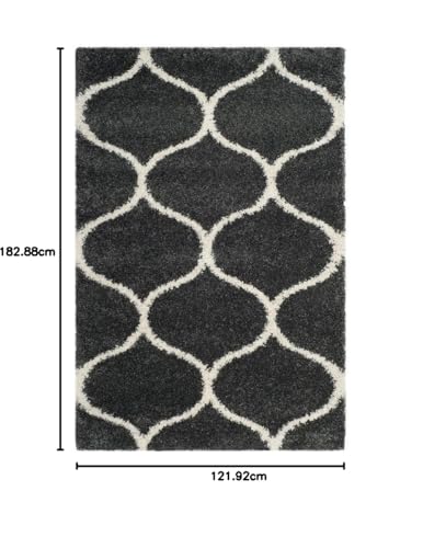 Image of F & B Rugs Luxurious Luck high Density Thick & Soft Shaggy Carpet Microfiber 2 Inch Pile Height Modern 4x6 feet 120 x 180 cm