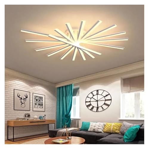 Plafonnier LED salon moderne à 3 branches avec intensité réglable par télécommande