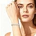 LULUQIFA Gold Tennis Bracelets for Women 3 Row Rhinestone Stackable Bangle Bling Zirconia Crystal Silver Chain Dainty Cuff Flexible Wristband Fashion Jewelry for Christmas Her Birthday Gifts (Silver)
