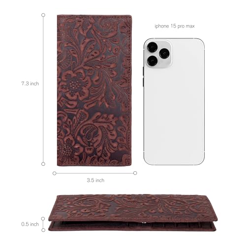 Oak Leathers Leather Wallet for Men Women - RFID Slim Minimalist Long Bifold Wallet - 12 Credit Card Holder 2 ID - Gifts for Him, Her4