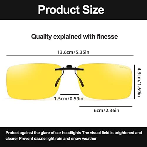 Night Driving Glasses Clip-On, Polarized Glare Reduce, High Definition Vision4
