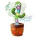 AnCoSoo Cactus parlante, Cactus elettronico Danzante, Giocattoli di Peluche di Cactus, Regalo per Bambini, Sombrero Messicano (Canto, Ripetizione, Danza, Registrazione + LED) (Cactus 02)