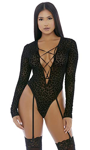 Négligé Forplay Femme Feline XL pour sublimer les formes généreuses en noir