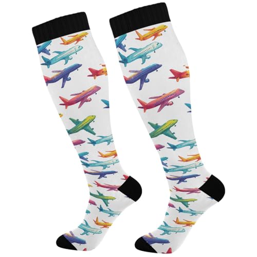 Image of Pigsaly Womens Compression Socks Yellow Stars Funny Brown Capybara Knee High Socks Athletic Tube Sock Outdoor Sport Socks