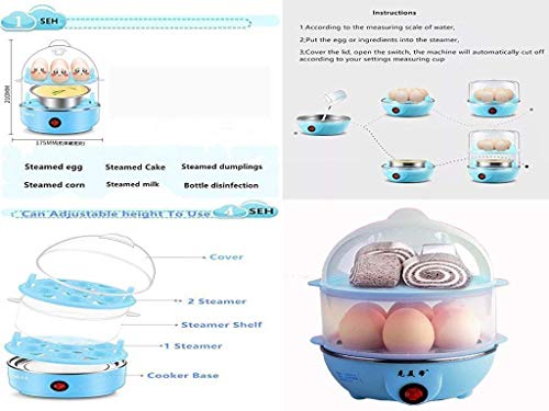 ShopCrazy Plastic Multi Function Electric 2 Layer Egg Boiler Cooker & Steamer, Egg Boiler Electric Automatic Off, Double Layer Egg Boiler (Multicolor) - Image 4