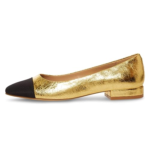 FOWT Women Closed Cap Toe Slip On Pump Fashion Low Heel Ballet Flats Casual Daily Office Dress Parties Shoes Size 4-16 US2