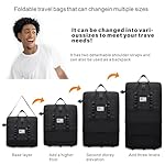Foldable Suitcase, Luggage Bag with Swivel Wheels, Large-Capacity Expandable Travel Suitcase, Waterproof Foldable Luggage for Both Men And Women(Black) - Image 3