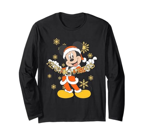 Mickey Mouse Weihnachtspullover 28 Weihnachten Mickey Mouse Merry Christmas Gold Langarmshirt