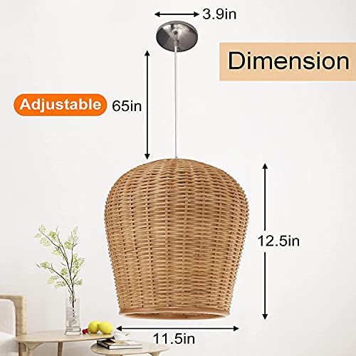 Gxf Bamboo Lantern Pendant Lamp, Retro Japanese Style E27 Chandelier Hanging Light Ceiling Lighting Fixture For Living Room Bedroom Restaurant Cafe Teahouse Bar Dining Room #TOP2