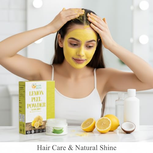 Image of Herbs Botanica Lemon Peel Powder 100% Pure & Natural Lemon for Skin Care, Face Masks DIY Beauty Finely Ground Citrus Powder for Skincare & More 5.3 oz