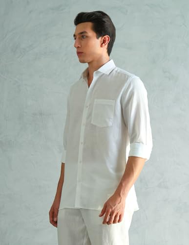 Image of Arrow Solid Slim Fit Formal Shirts for Men - Full Sleeve Shirt for Man