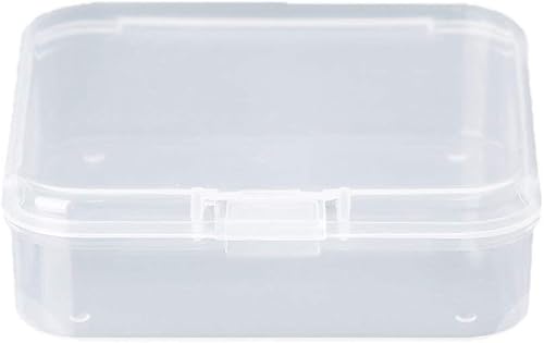 Cajas de almacenamiento cuadradas transparentes para joyas, cajas de manualidades, plástico reutilizable, 2.4x2.4x0.7 in, diseño cómodo y respetuoso