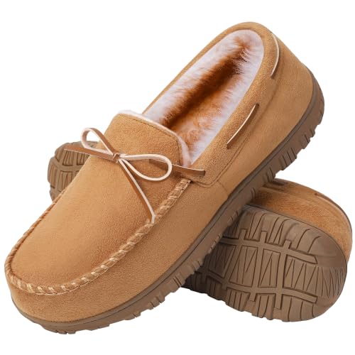 Image of MIXIN Mens Slippers Indoor Outdoor Memory Foam House Shoes Anti-Slip Moccasins Slippers for Men