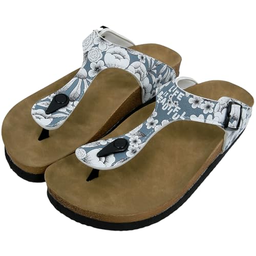 DOGO Femme Lila tongues imprimées sandales plates et légères pour femme