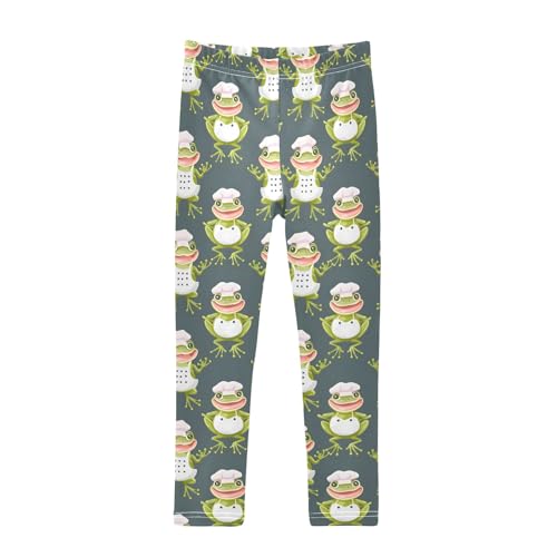 Chef Frog A Girls Leggings Athletic Pants Tights Stretch Bottom
