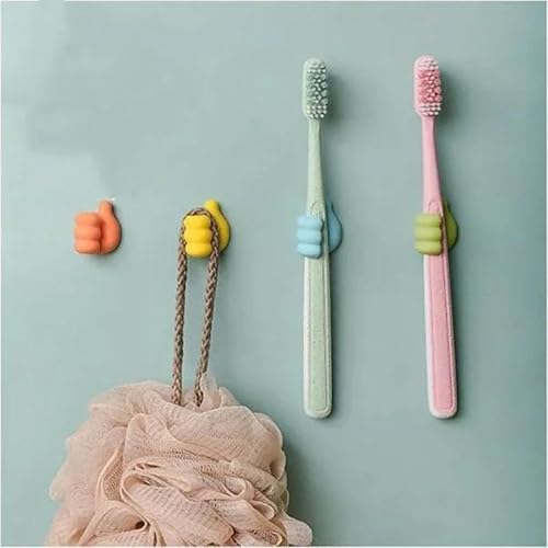 Image of Concepta Creative Silicone Thumb Wall Hook, Multifunction Self Adhesive Cable Organizer Clips Key Hanger, No Punching Nails-Free Utility Hooks Desk Wire Management, Multicolor (Pack of 10 PIS)