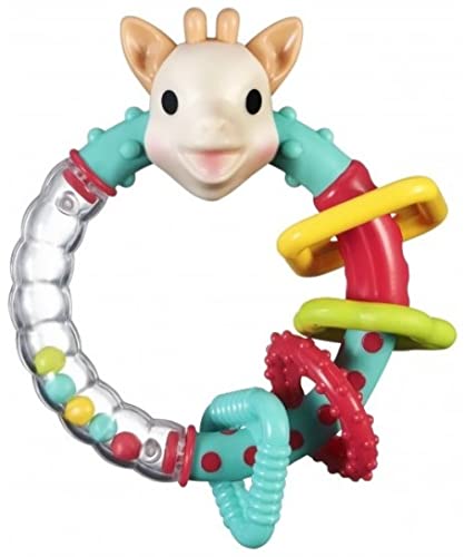 Sophie la Girafe - Hochet Bébé Multicolores - Pour Soulager les douleurs aux Gencives et pour s'Amuser - Jouet d'Eveil - 4 Formes à Manipuler