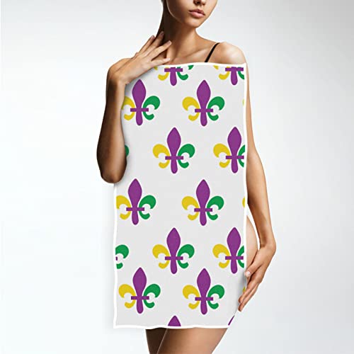 Vdsrup Mardi Gras Hand Towels Fleur De Lis Carnival Bathroom Theme Towel Soft Bath Guest Face Towel Absorbent Kitchen Tea Dish Towels Washcloths 16 X 30 In #TOP4