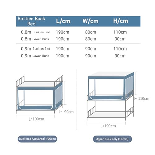 Tenda da letto per letti a castello singoli - Baldacchino traspirante per una maggiore privacy e comfort nei letti a soppalco
