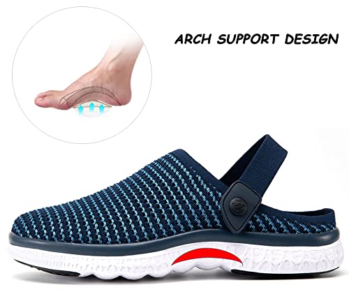 Women Men Garden Shoes Clogs House Home Slippers Beach Sandals Summer Slip On Shoes Nursing Walking Slippers Indoor Outdoor Mules Arch Support, Mesh: Deep Blue, 5 Women/4 Men, Lable Size 36 #TOP2